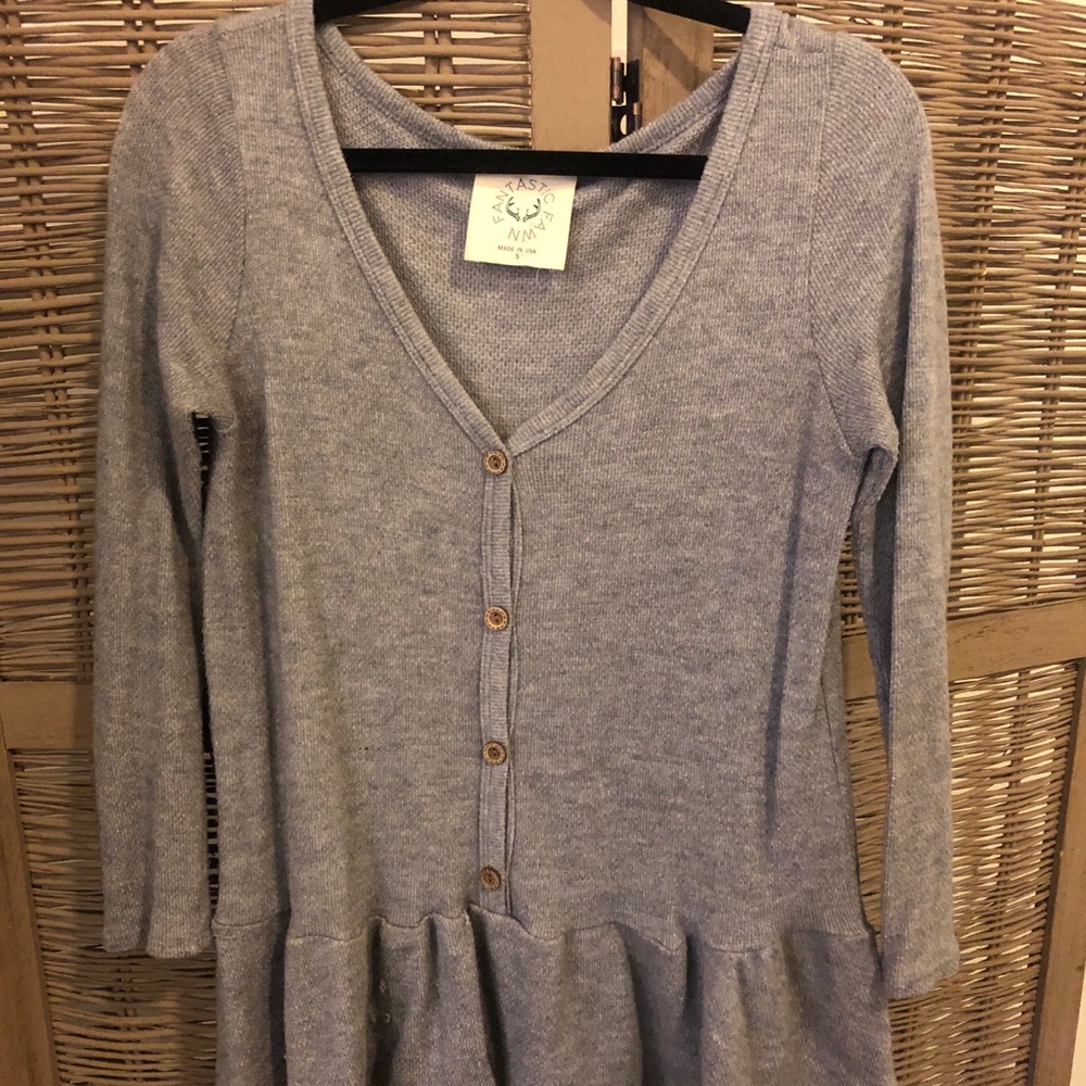 Grey Henley sweater
